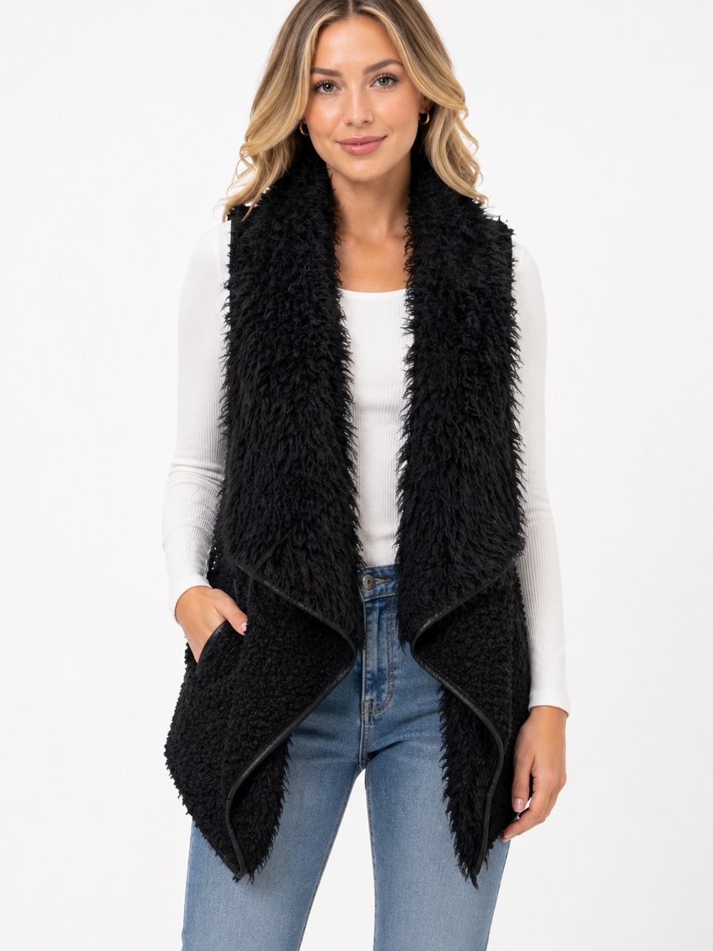 Love Tree Black Teddy Vest